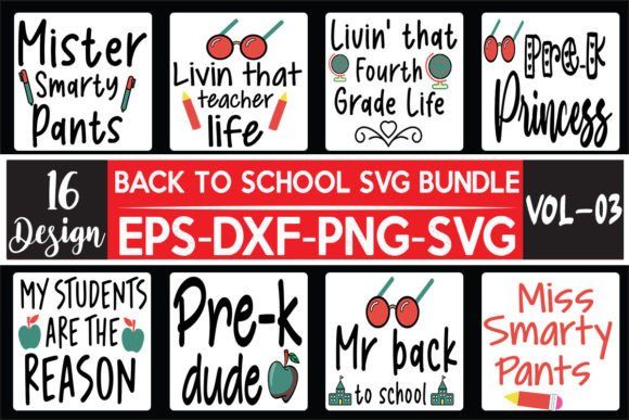 16 Back to School SVG Bundle