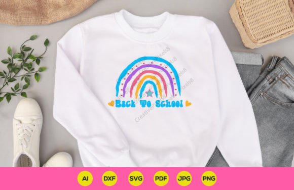 Back to School Rainbow T Shirt Graphics