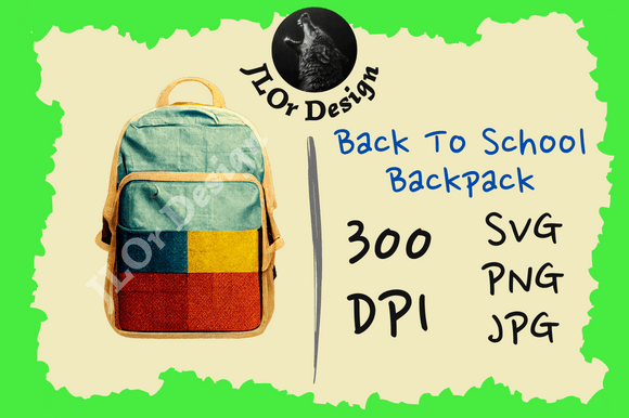 Green Patched Backpack – Back to School Graphics