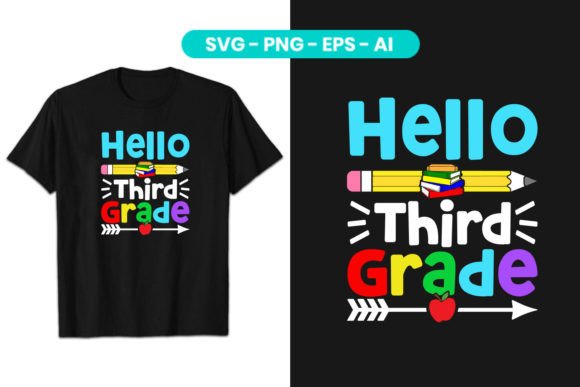Hello Third Grade Back to School SVG Graphics