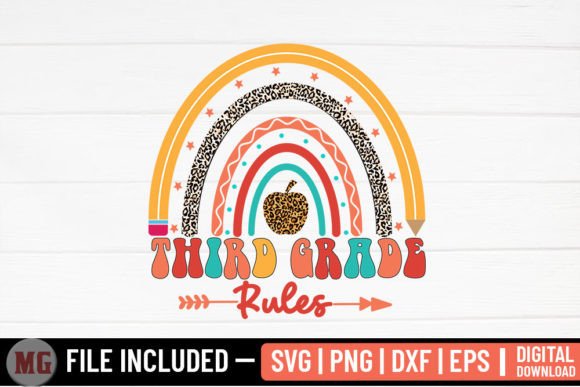 Third Grade Rules - Back to School SVG: Graphics and Crafts for Digital Sellers